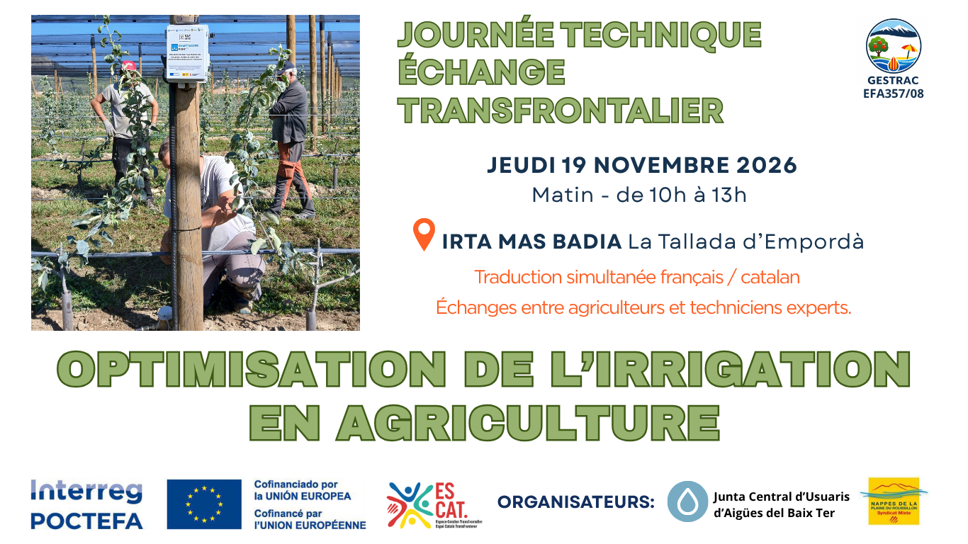 GESTRAC : 1ère rencontre technique d’échanges transfrontaliers sur l’optimisation de l’irrigation agricole