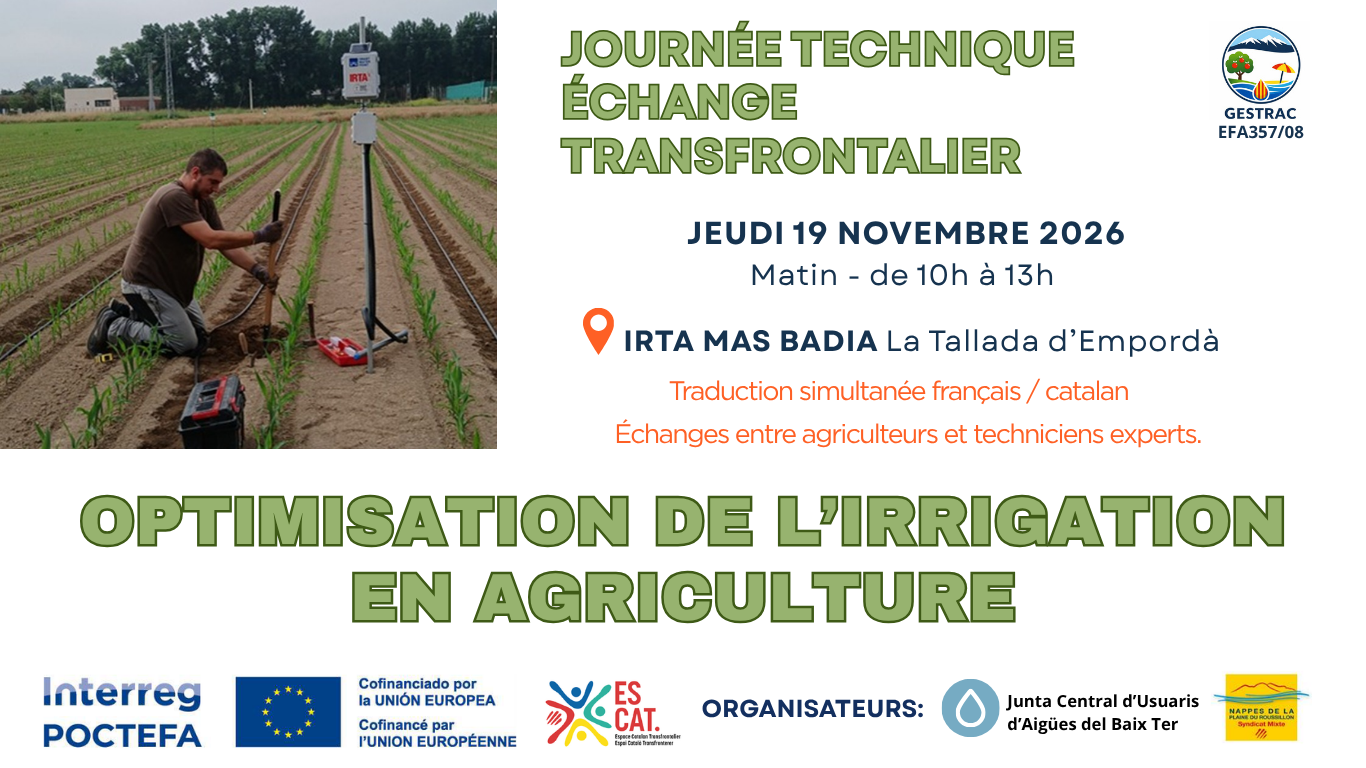 GESTRAC : 1ère rencontre technique d’échanges transfrontaliers sur l’optimisation de l’irrigation agricole